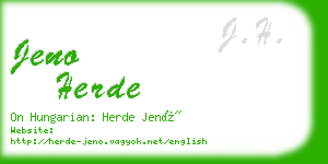 jeno herde business card